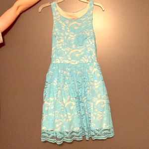 Blue lace dress